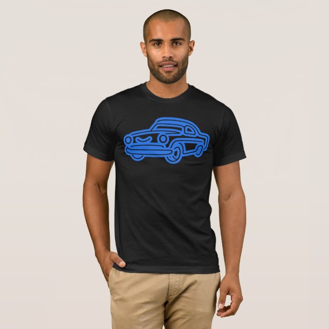 Camiseta Blue Vintage Car Illustration (Frente Completa)