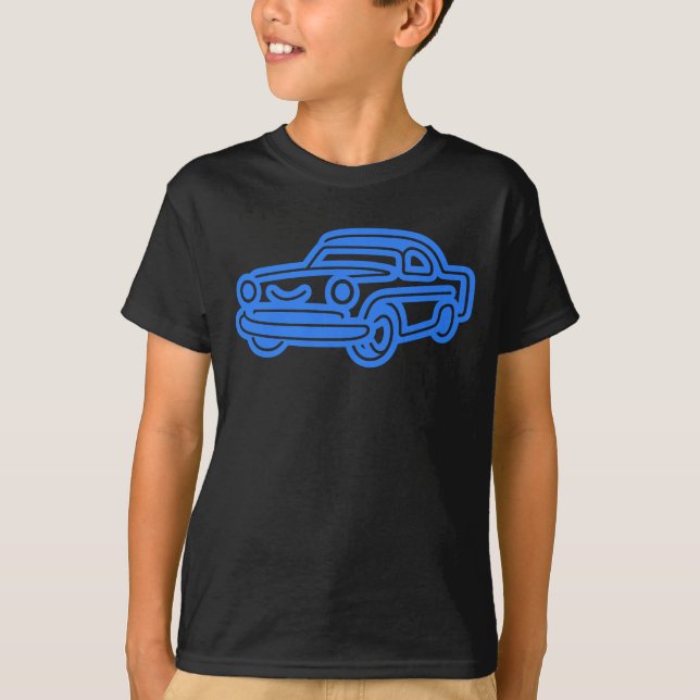 Camiseta Blue Vintage Car Illustration (Frente)