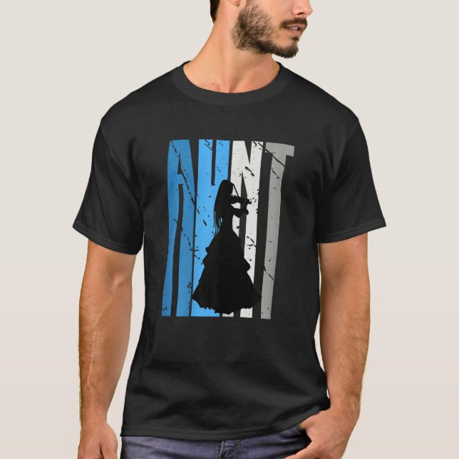 Camiseta Blue Violin Aunt Violinist Plays The Violin Musica (Frente)