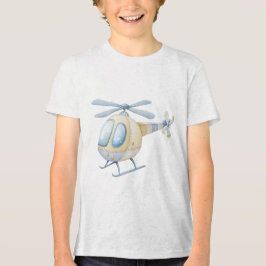 Camiseta Blue Watercolor Retro Helicopter Nursery Baby Boy