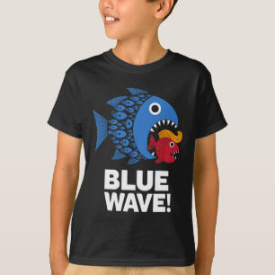 Camiseta Blue Wave Kamala Engraçado Peixe Grande Comendo Pe