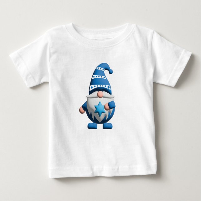 Camiseta Blue White Gnome holding Star of David (Frente)