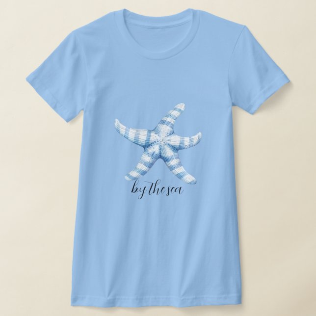 Camiseta Blue White Starfish Beach   (Postura )
