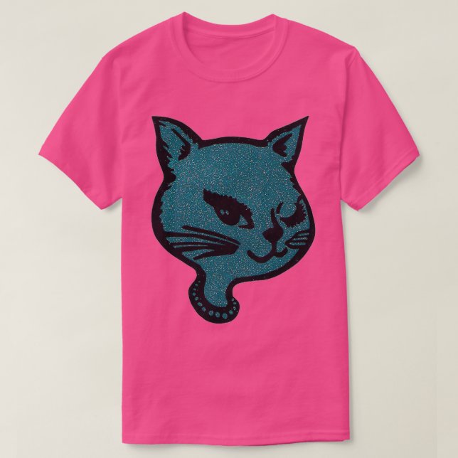 Camiseta Blue Winking Cat (Frente do Design)