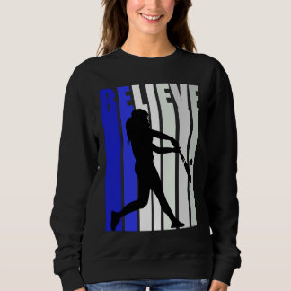 Camiseta Blue Womens Believe Baseball Inspirational Softbal
