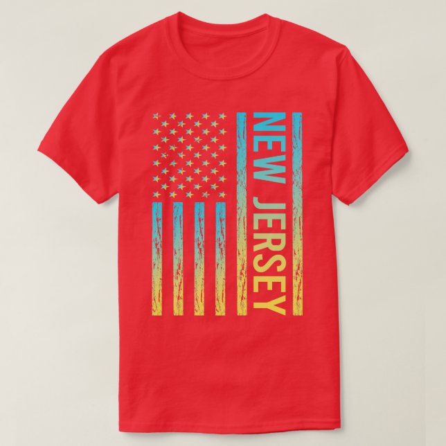Camiseta Blue Yellow Flag New Jersey (Frente do Design)