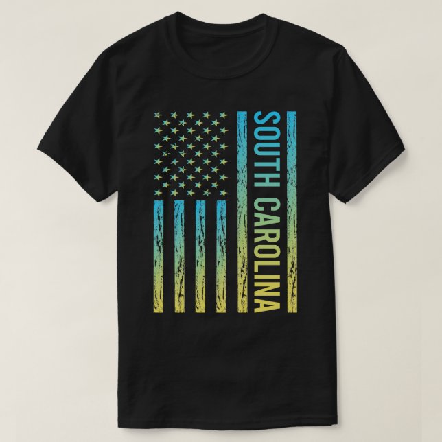 Camiseta Blue Yellow Flag South olina (Frente do Design)