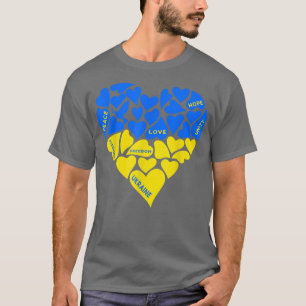 Camiseta Blue Yellow Peace Dove Heart Ucrânia Hope Love Ukr