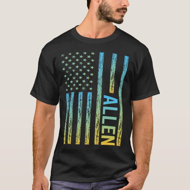 Camiseta Blue Yellow USA Flag - Allen (Frente)