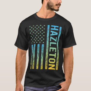 Camiseta Blue Yellow USA Flag Hazleton