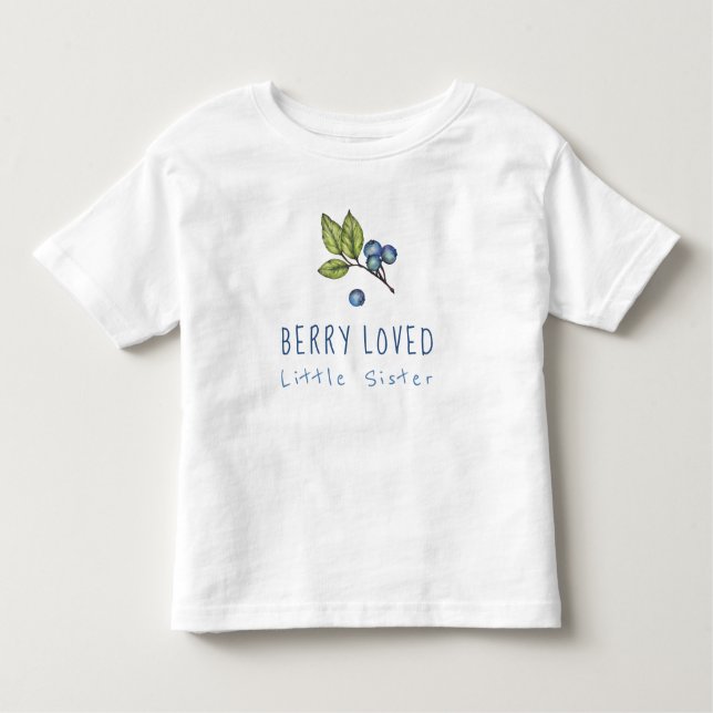 Camiseta Blueberry Berry Amava Irmã Pequena (Frente)