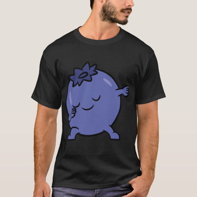 Camiseta Blueberry Dabbing Blueberry Fruta Love Blueberry (Frente)