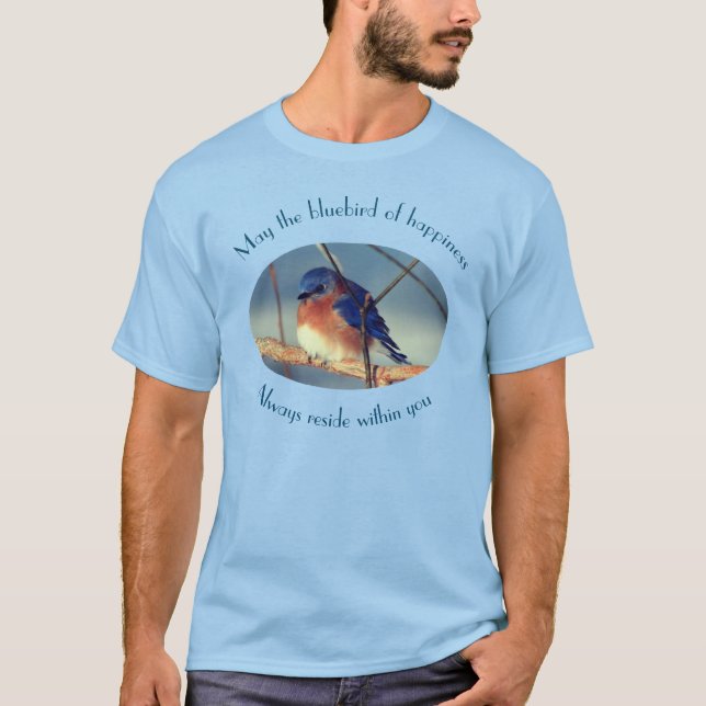 Camiseta Bluebird De Felicidade Inspiracional (Frente)