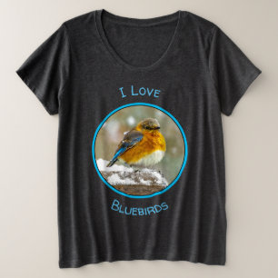 Camiseta Bluebird oriental na neve - Foto original