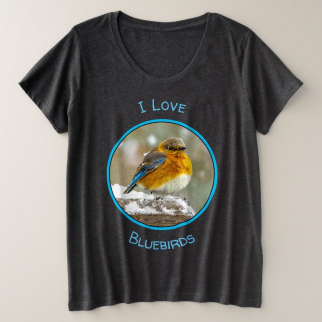 Camiseta Bluebird oriental na neve - Foto original (Frente do Design)