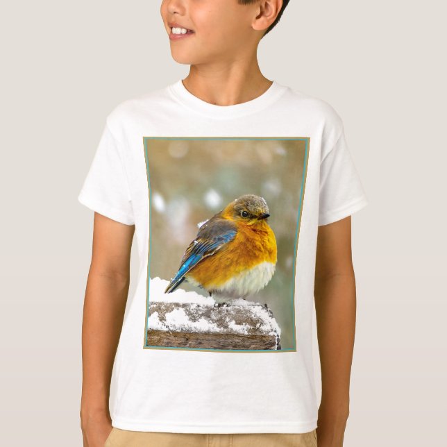 Camiseta Bluebird oriental na neve - Foto original (Frente)