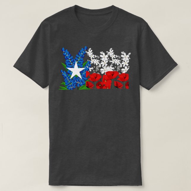 Camiseta Bluebonnet Texas Flag TShirt (Frente do Design)