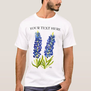 Camiseta Bluebonnets Texas State Flowers Lupine Watercolor