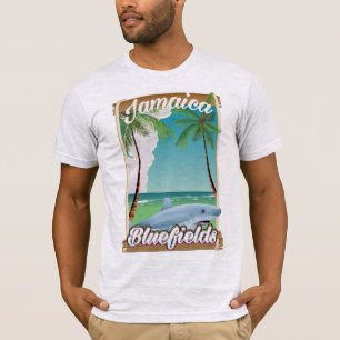 Camiseta Bluefields, poster de férias na praia da Jamaica.