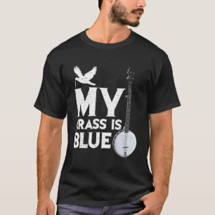 Camiseta Bluegrass Banjo Minha Grama É Blue Love Banjos