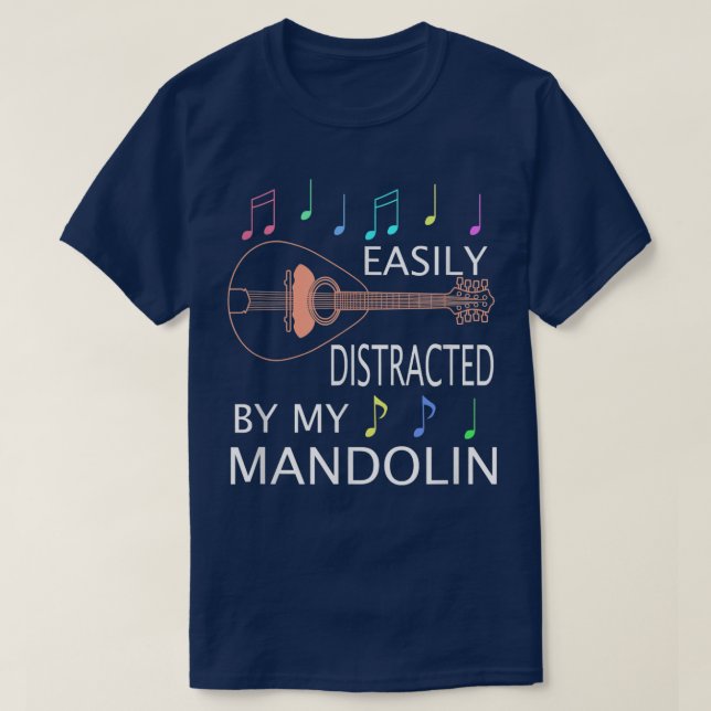 Camiseta Bluegrass Folk Music Engraçado Músico Mandolin (Frente do Design)
