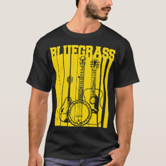 Camiseta Bluegrass Music Retro Vintage Banjo Mandolin