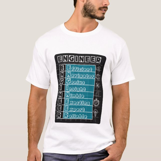 Camiseta Blueprint Definição de Engenheiro Profiss (Frente)