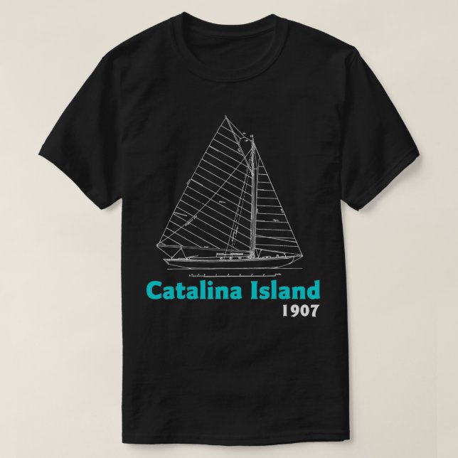 Camiseta Blueprint do veleiro da ilha Catalina (Frente do Design)