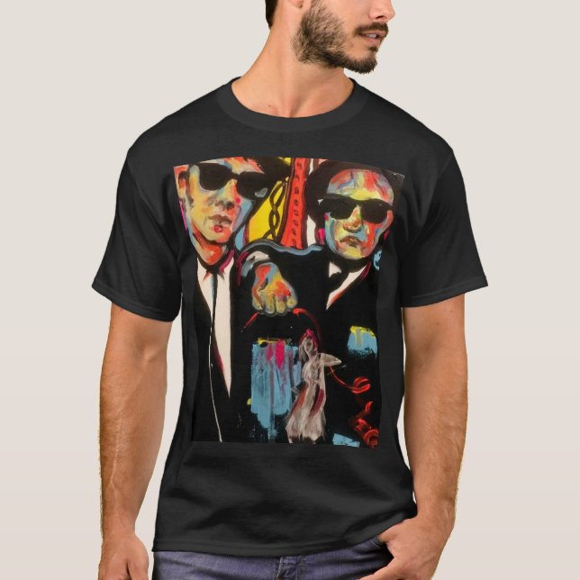 Camiseta Blues Brothers Pop Art - Estilo Retro (Frente)