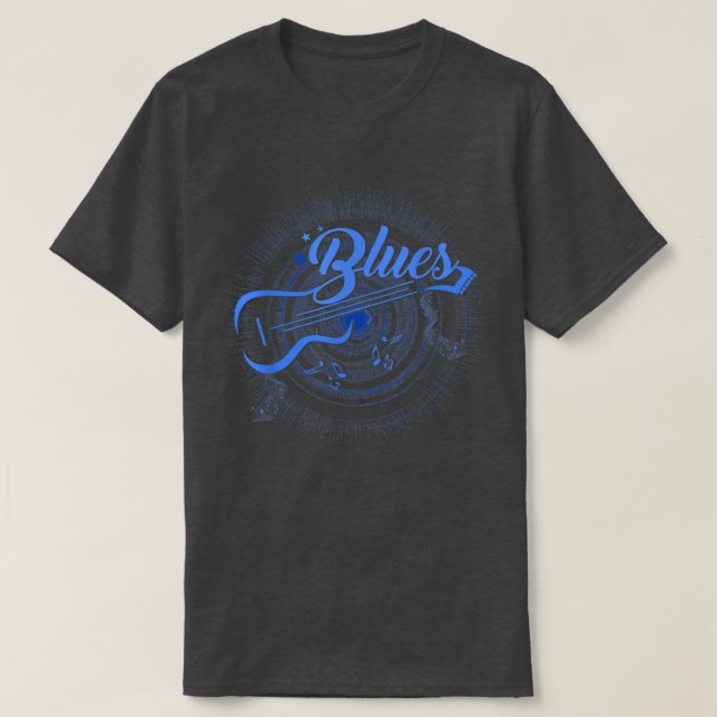 Camiseta Blues Músico Músico Jogador de Violão Engraçado Pr (Frente do Design)