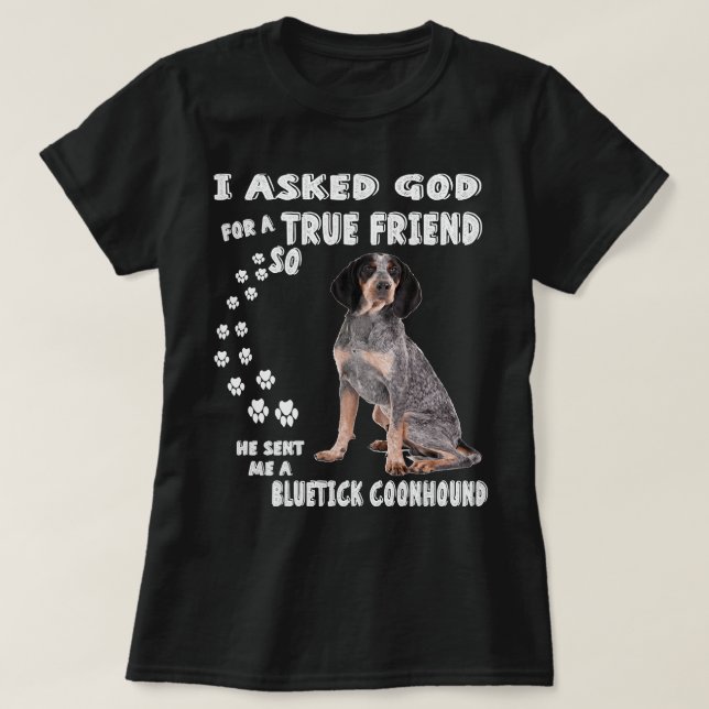 Camiseta Bluetick Coonhound dizendo Impressão da mãe, Racco (Frente do Design)