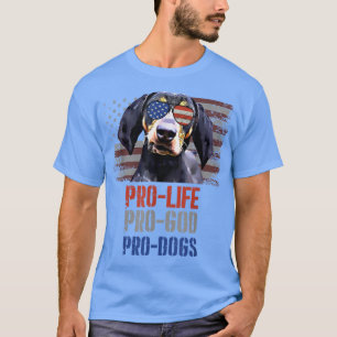 Camiseta Bluetick Coonhound Pro Life Pro Deus Cães Pro