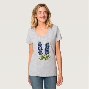 Camiseta Bluetooth Texas Flores selvagens Lupine Watercolor