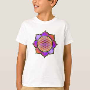 Camiseta Blume des Lebens Lotus - laranja violeta