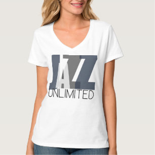 Camiseta Blusa Básica Decote em V Women's Jazz Unlimited