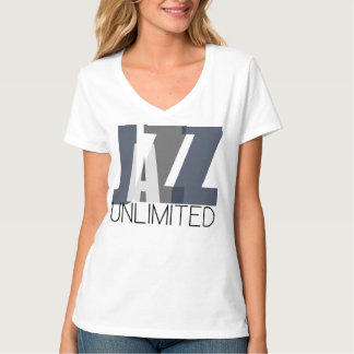 Camiseta Blusa Básica Decote em V Women's Jazz Unlimited