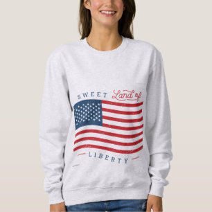Camiseta Blusa com Capuz Patriótica Sweet Land of Liberty d
