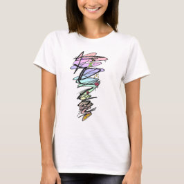 Camiseta Blusa Cropped Pastel Scribble Rebel Doodle