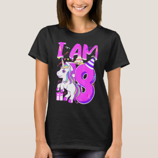 Camiseta Blusa de Aniversário Fofa para Menina de 8 Anos Ve