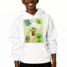 blusa de capuz de alienígena fofinho e cactus, Adi