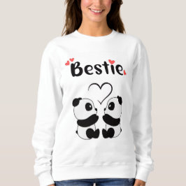 Camiseta Blusa de Frio Gráfica de Pandas Fofos Melhores Ami