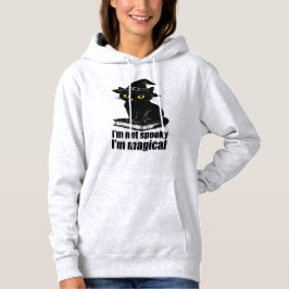 Camiseta Blusa de Halloween Gato Preto com Capuz