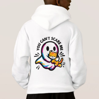 Camiseta Blusa de Moletom com Fantasma Amigável e Gato Capr