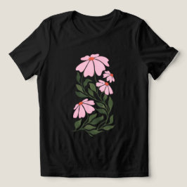 Camiseta Blusa Feminina Floração Abstrata Blossom Grace