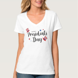 Camiseta Blusa V-Neck Patriótica do Dia dos Presidentes par