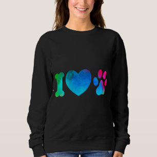 Camiseta Blusão Aconchegante I Love Pets para Mulheres - Ch
