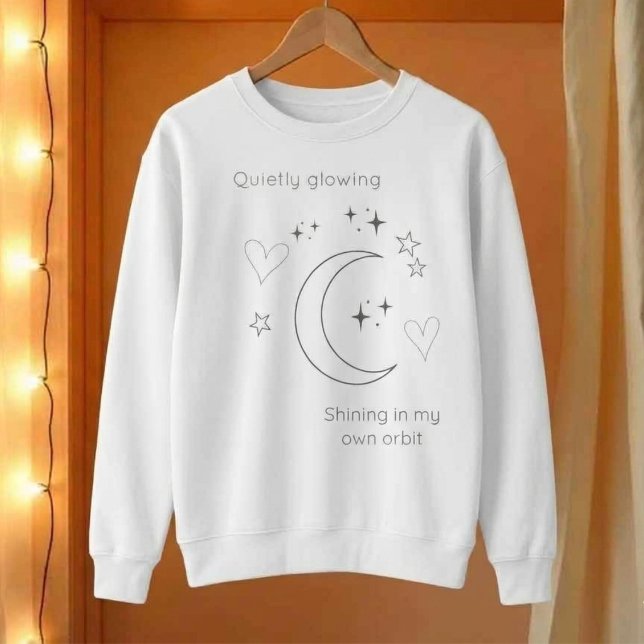 Camiseta Blusão Branco com Design Celestial Personalizado (Criador carregado)