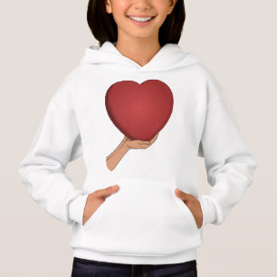 Camiseta Blusão branco com estampa de coração vermelho para