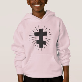 Camiseta blusão com capuz cruz grossa
