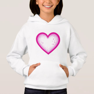 Camiseta blusão com design de coração brilhante para menina